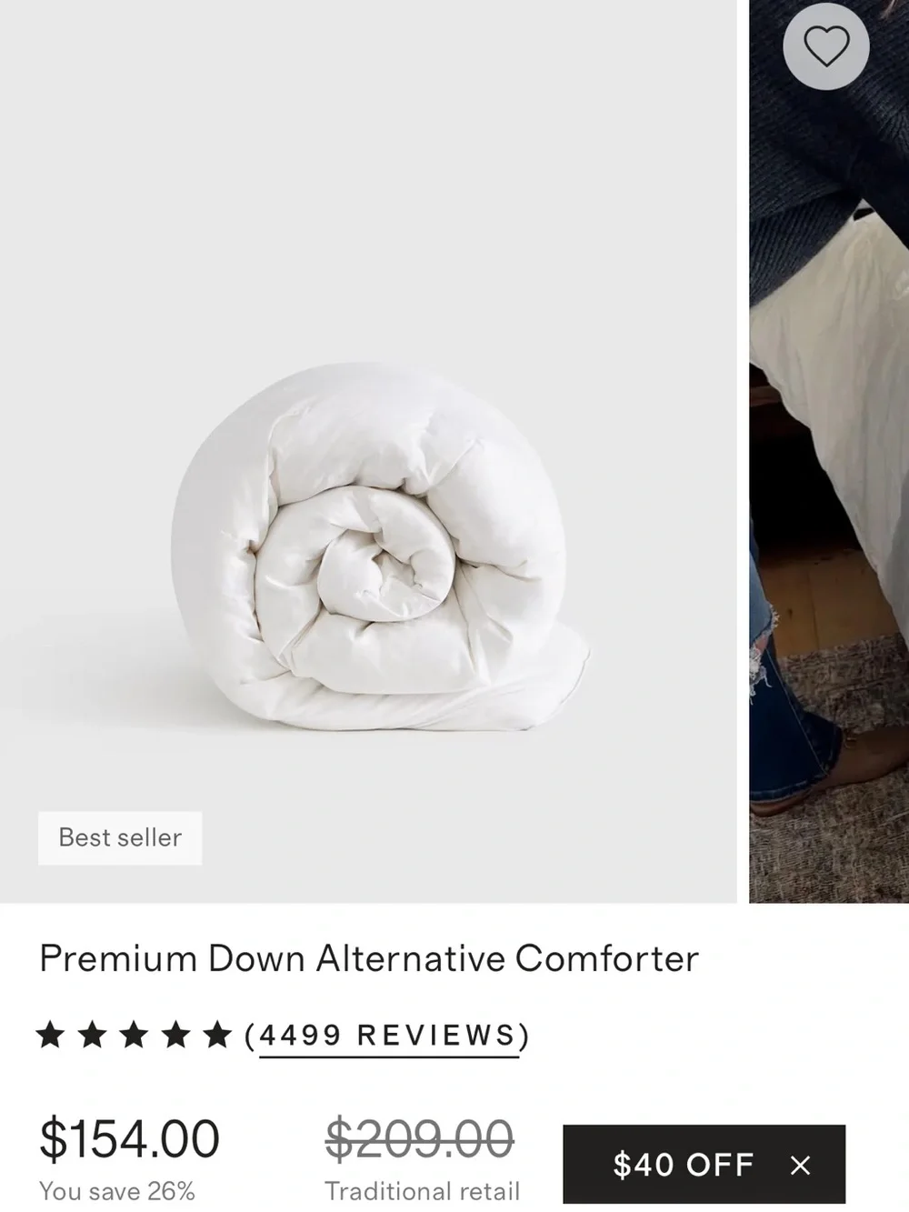 Quince White Down-Alternative Comforter